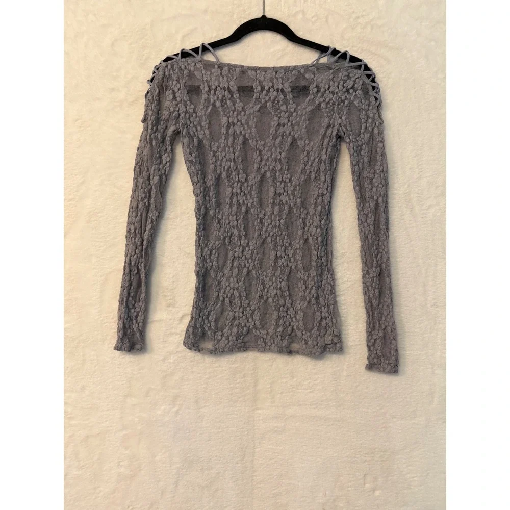 Intimately Free People Lace Top Womens Small Strappy Shoulder Sheer Mesh